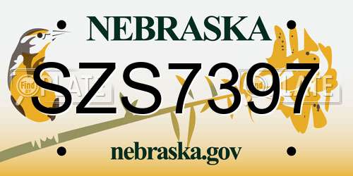 SZS7397 Nebraska License Plate