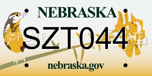 SZT044 Nebraska License Plate