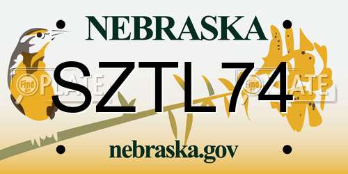 SZTL74 Nebraska License Plate