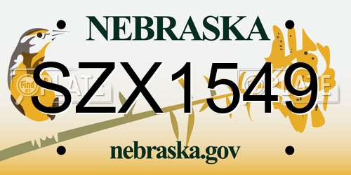 SZX1549 Nebraska License Plate