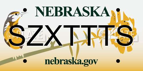 SZXTTTS Nebraska License Plate