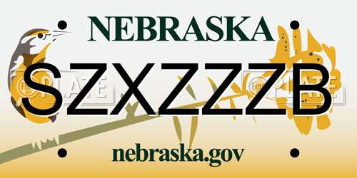 SZXZZZB Nebraska License Plate