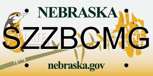 SZZBCMG Nebraska License Plate