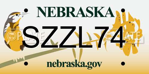 SZZL74 Nebraska License Plate