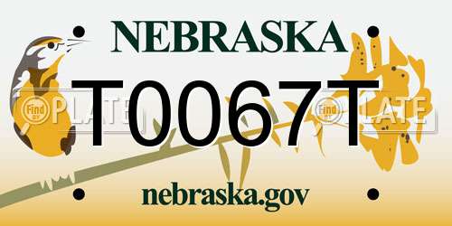 T0067T Nebraska License Plate