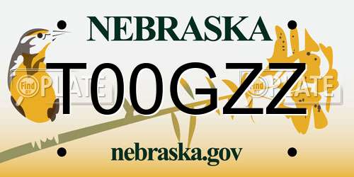 T00GZZ Nebraska License Plate