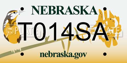 T014SA Nebraska License Plate