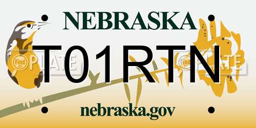 T01RTN Nebraska License Plate