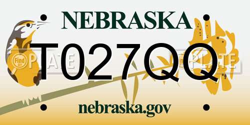 T027QQ Nebraska License Plate