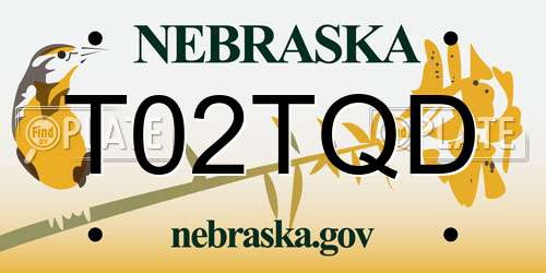 T02TQD Nebraska License Plate