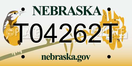 T04262T Nebraska License Plate