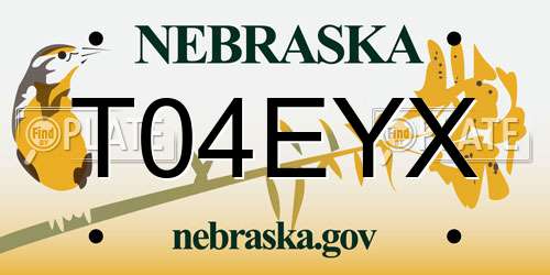 T04EYX Nebraska License Plate