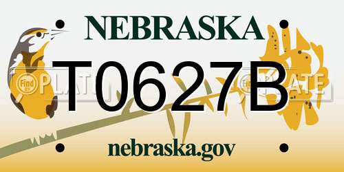 T0627B Nebraska License Plate
