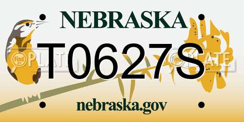 T0627S Nebraska License Plate