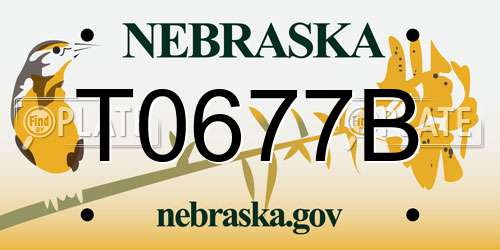 T0677B Nebraska License Plate
