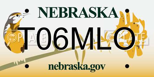 T06MLO Nebraska License Plate