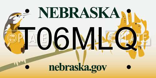 T06MLQ Nebraska License Plate