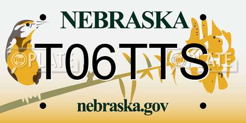 T06TTS Nebraska License Plate