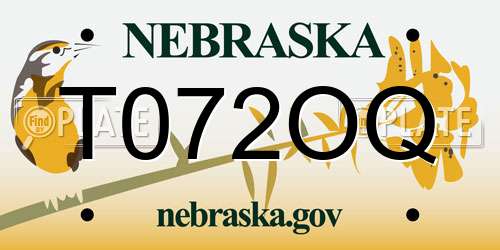 T072OQ Nebraska License Plate