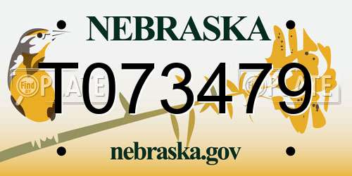 T073479 Nebraska License Plate