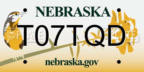 T07TQD Nebraska License Plate