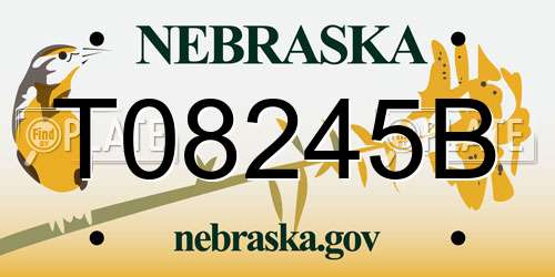 T08245B Nebraska License Plate