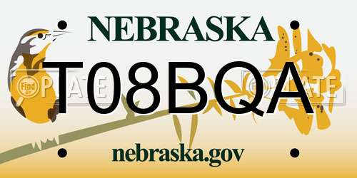 T08BQA Nebraska License Plate