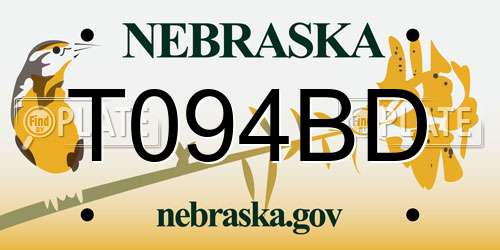 T094BD Nebraska License Plate