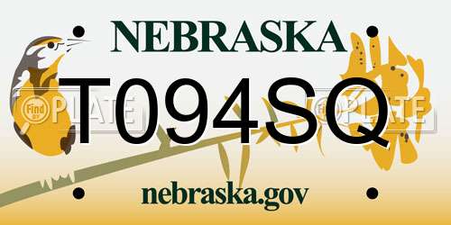 T094SQ Nebraska License Plate