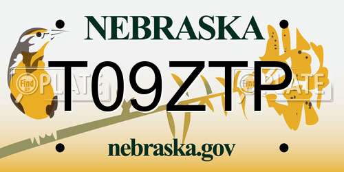 T09ZTP Nebraska License Plate