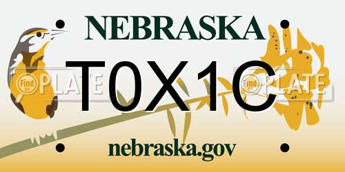 T0X1C Nebraska License Plate
