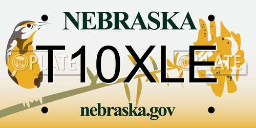 T10XLE Nebraska License Plate