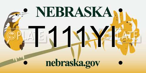 T111YI Nebraska License Plate