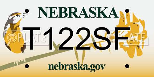 T122SF Nebraska License Plate