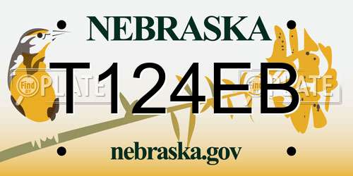 T124EB Nebraska License Plate