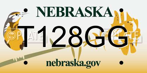 T128GG Nebraska License Plate