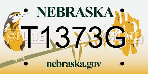 T1373G Nebraska License Plate