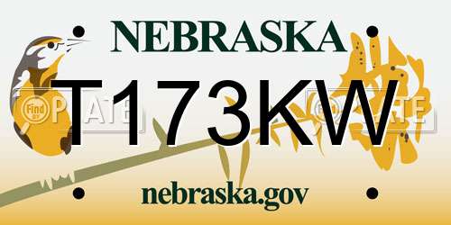 T173KW Nebraska License Plate