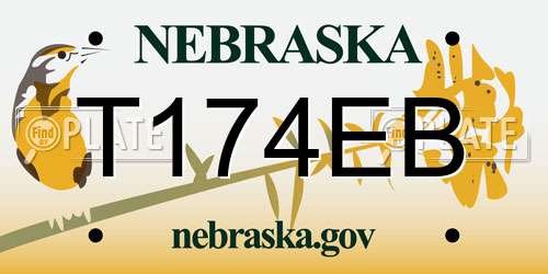 T174EB Nebraska License Plate