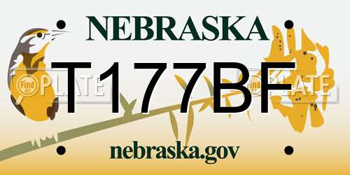 T177BF Nebraska License Plate