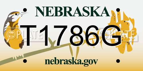 T1786G Nebraska License Plate