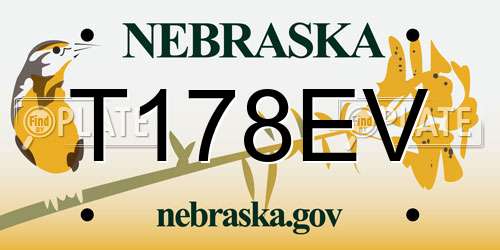 T178EV Nebraska License Plate