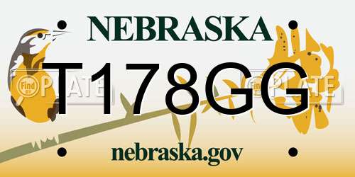 T178GG Nebraska License Plate