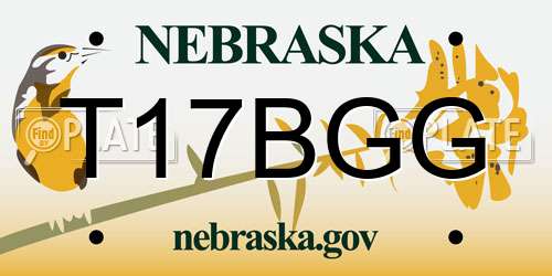 T17BGG Nebraska License Plate