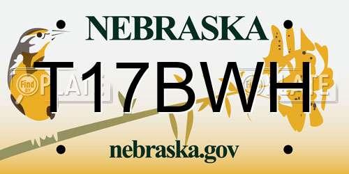T17BWH Nebraska License Plate