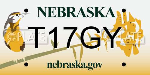 T17GY Nebraska License Plate