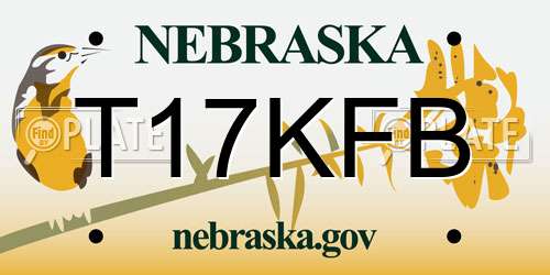 T17KFB Nebraska License Plate