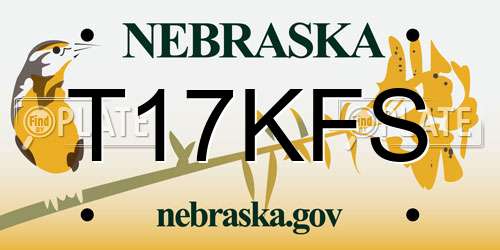 T17KFS Nebraska License Plate