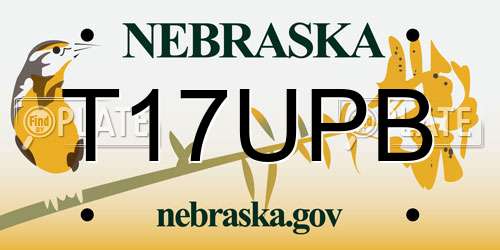 T17UPB Nebraska License Plate