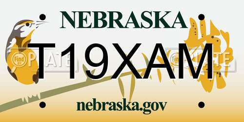T19XAM Nebraska License Plate